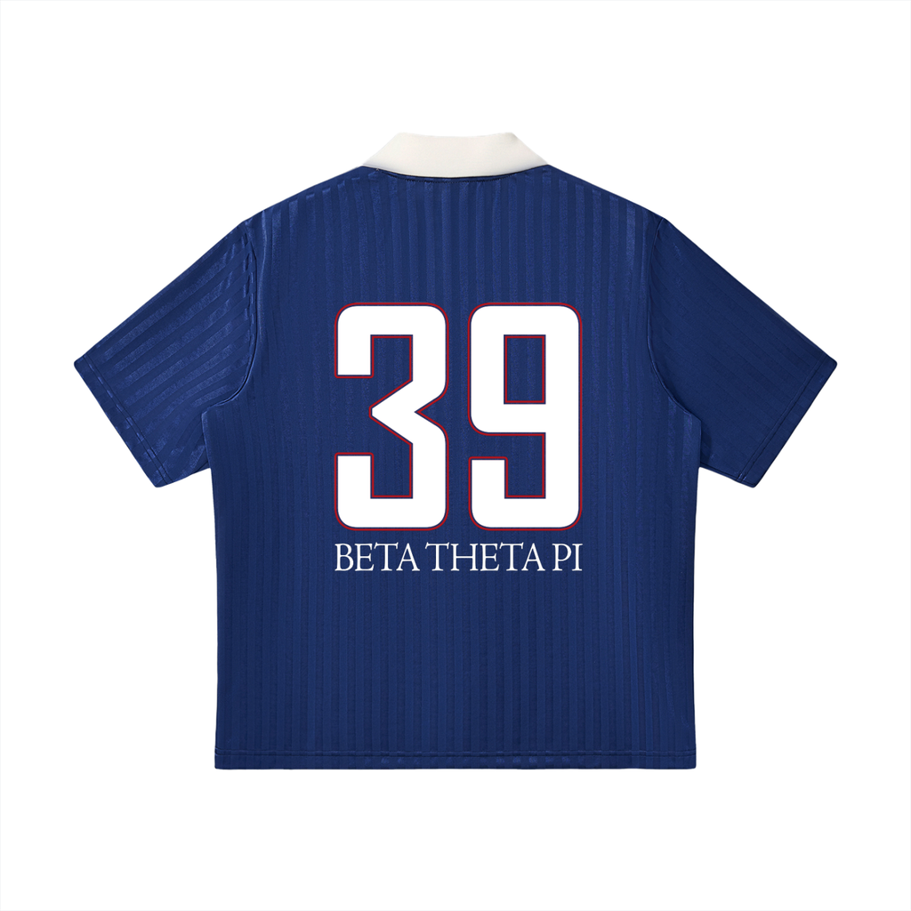 Beta Contrast Collar Striped Soccer Jersey